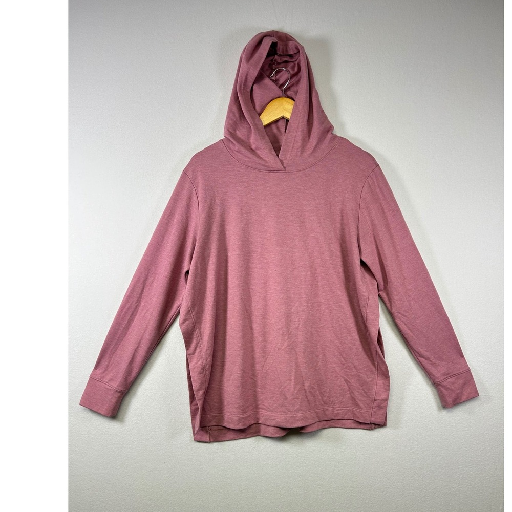 a:glow Nursing Hoodie Women Size M Pink Heathered Side Slit Maternity Top